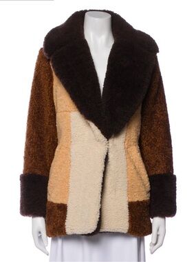 A.L.C Colorblock Faux Shearling Coat